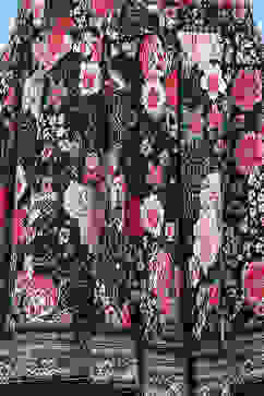 Black Rayon Flared Printed Skirt image number 1