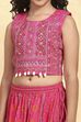 Pink Cotton Printed Fitted Lehenga Set image number 1