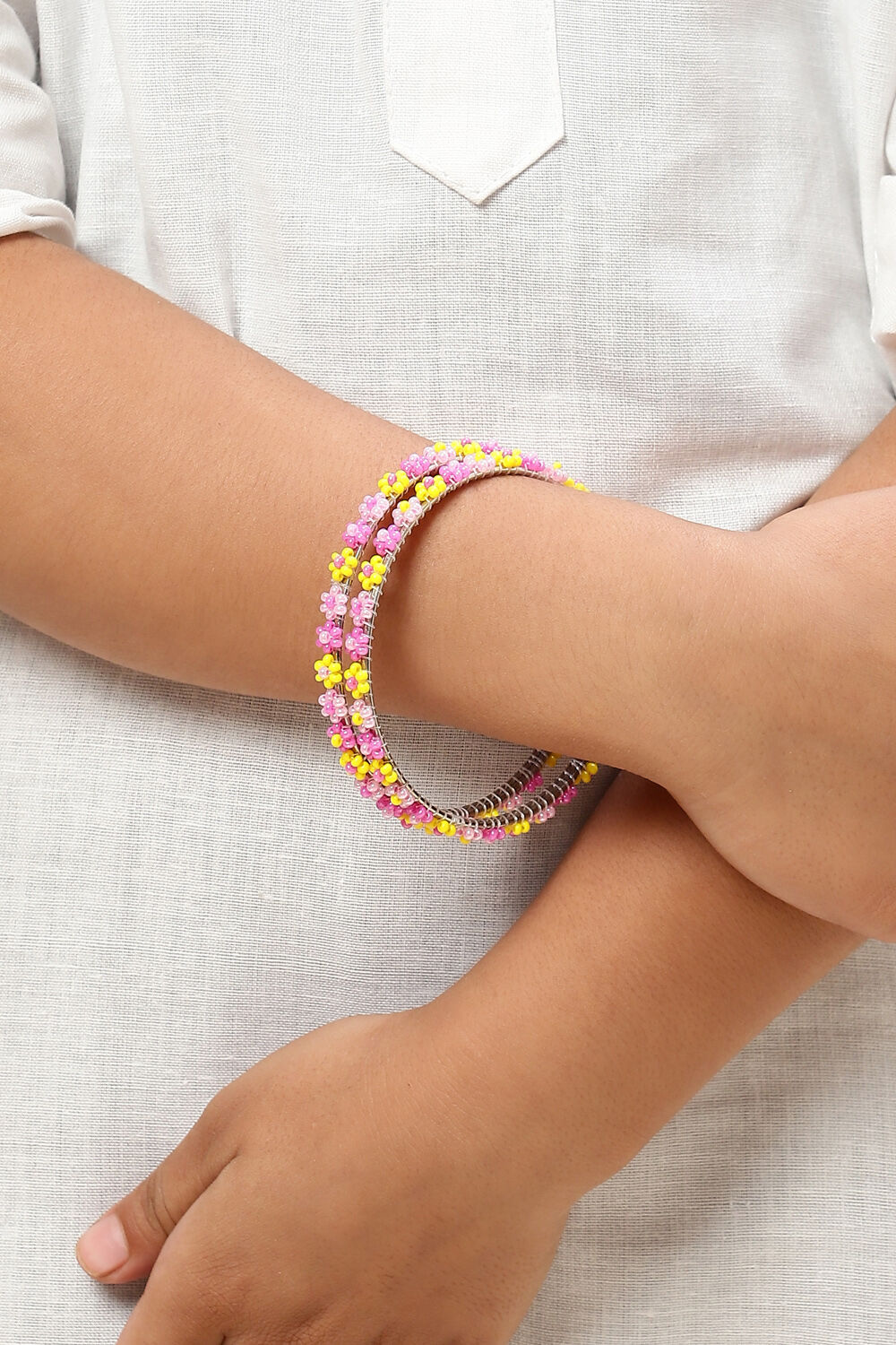 Yellow & Pink Kids Bangles image number 2
