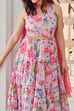 Pink Floral Printed Tiered Anarkali Kurta image number 1