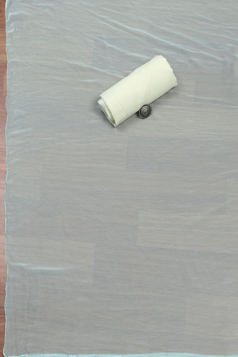 Peach Modal Satin Machine Embroidered Unstitched Suit Set image number 3