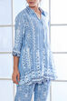 Blue Rayon Geometric Printed Straight Kurta Set image number 1