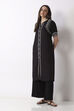Black Viscose Lycra Relaxed Palazzos image number 6