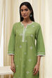 Light Pink Cotton Straight Kurta image number 1