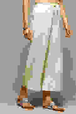 Off White Rayon Relaxed Palazzo image number 3