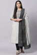 White Cotton Handloom Unstitched Suit Set image number 0