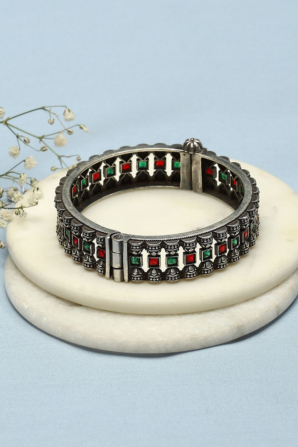 Red Green Stone Bangle image number 0