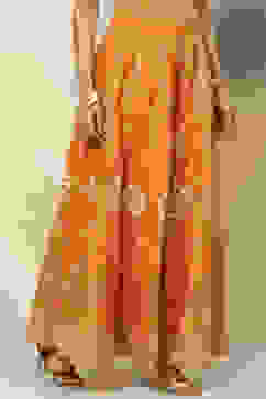 Mustard Cotton Flared Skirt image number 3