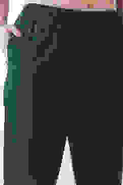 Bottle Green Cotton Solid Fitted Pants image number 1