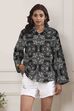 Black Cotton Printed Straight Shirt image number 4