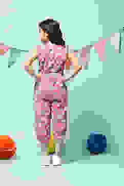 Blue Cotton Straight Jumpsuit image number 4