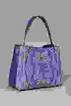 Blue PU Tote Bag image number 3