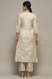 Off White Tissue Unstitched Suit set image number 6