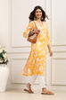 Yellow Viscose Rayon Straight Kurta