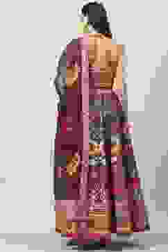 Chocolate Brown Cotton Blend Lehenga Set image number 5