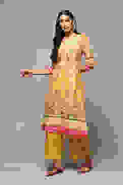 Yellow Cotton Straight 2 Piece Set image number 0