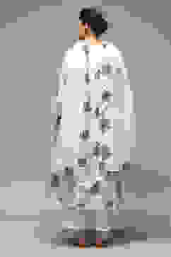 Off White Cotton Blend A-Line Kurta Palazzo Suit Set image number 4
