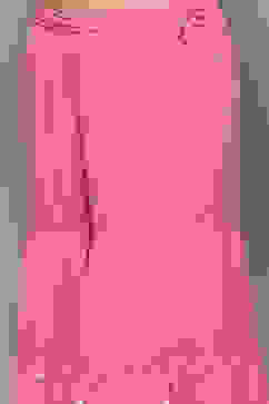 Pink Floral Embroidered A-Line Suit Set image number 2