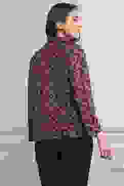 Black Viscose Straight Printed Jacket image number 3