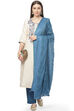 Blue Cotton Blend Hand Embroidered Unstitched Suit Set image number 7