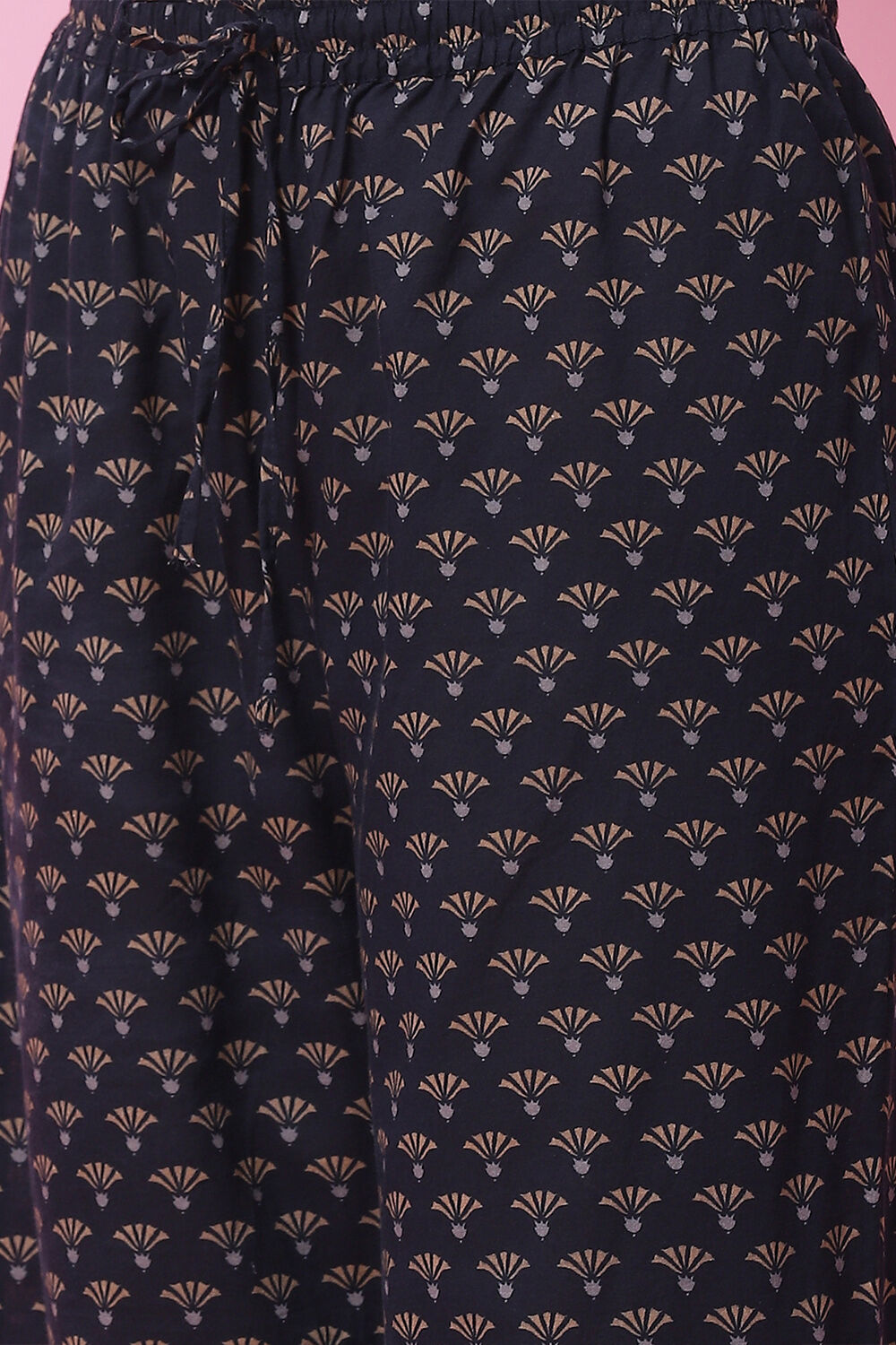 Black Cotton Flared Kurta Set image number 2