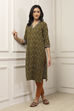Green Cotton Printed Straight Kurta image number 0