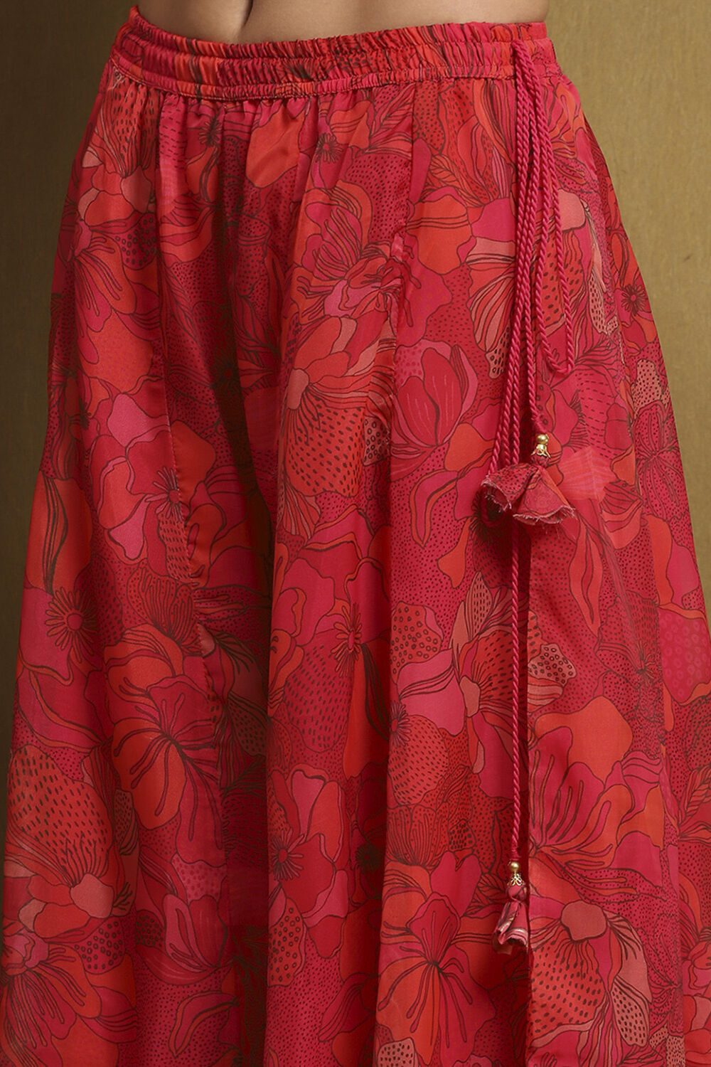 Rust Floral Printed Straight Suit Set image number 2