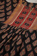 Black Cotton Hand Block Print Unstitched Suit Set image number 6
