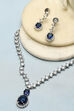 Navy Blue Embellished Necklace Set image number 4