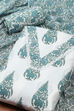 White Cotton Hand Block Print Unstitched Suit Set image number 1