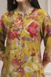 Yellow Floral Printed Straight Kurta image number 1