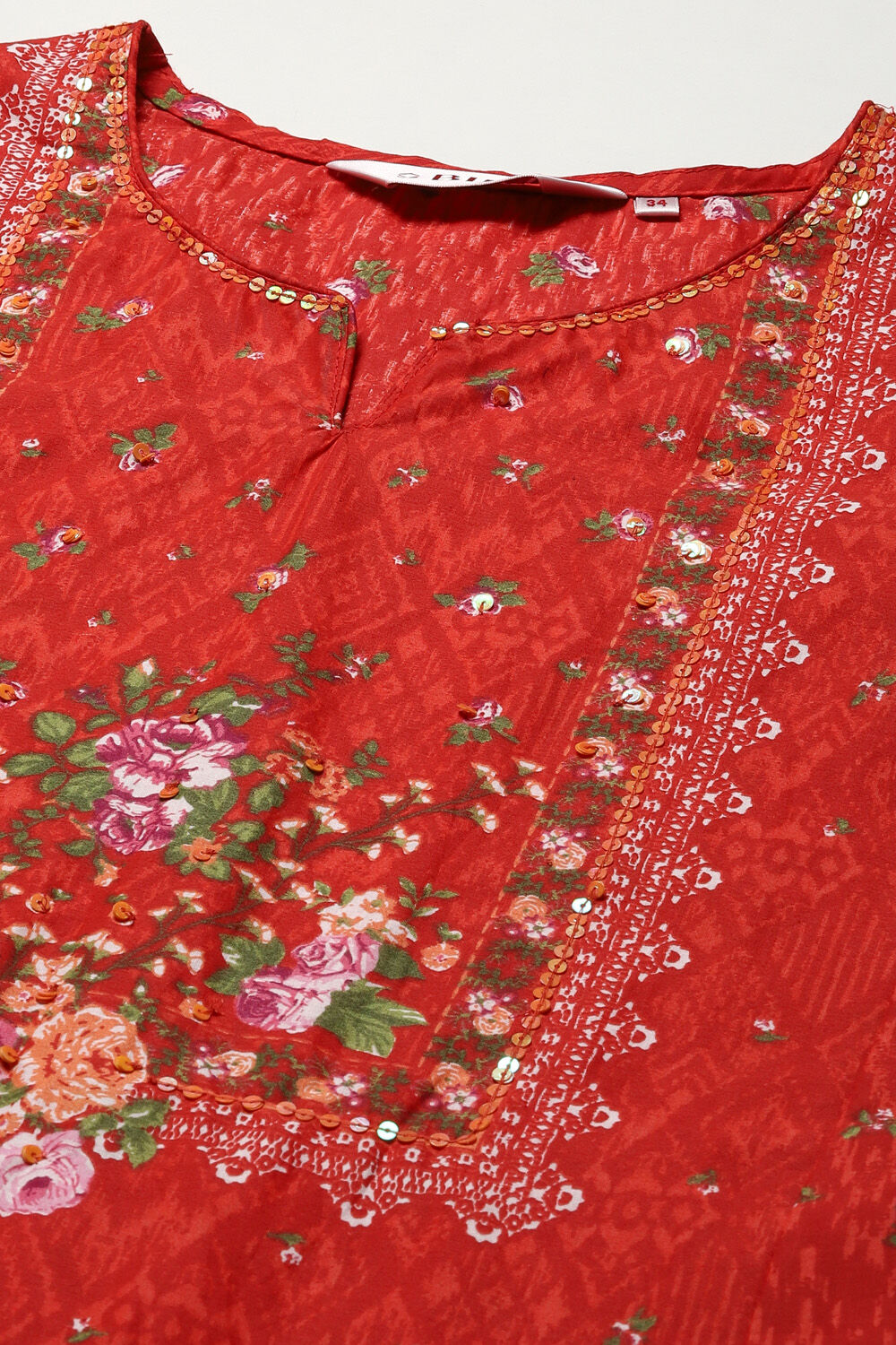 Red Cotton Kalidar Kurta Churidar Suit Set image number 1