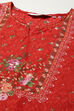 Red Cotton Kalidar Kurta Churidar Suit Set image number 1