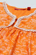 Orange Cotton Printed Flared Kurta White Palazzo & Dupatta image number 1