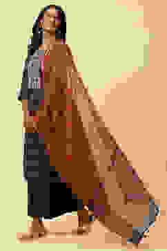 Indigo Cotton Straight Kurta Palazzo Suit Set image number 5