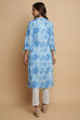 Blue Cotton Straight Kurta Pant Suit Set image number 4