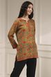 Mustard Red Polyester Straight Printed Short Kurta image number 4