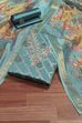 Blue Cotton Printed Embroidered Unstitched Suit Set image number 0