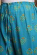 Teal Cotton A-Line Kurta Palazzo Suit Set image number 2