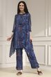 Blue Asymmetric Printed Co-ord Set image number 6