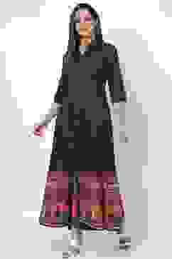 Black Cotton Tired Dress image number 2