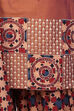 Brown Chanderi Placement Printed Unstitched Suit Set image number 2