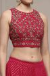 Fuchsia Polyester Printed Lehenga Set image number 1