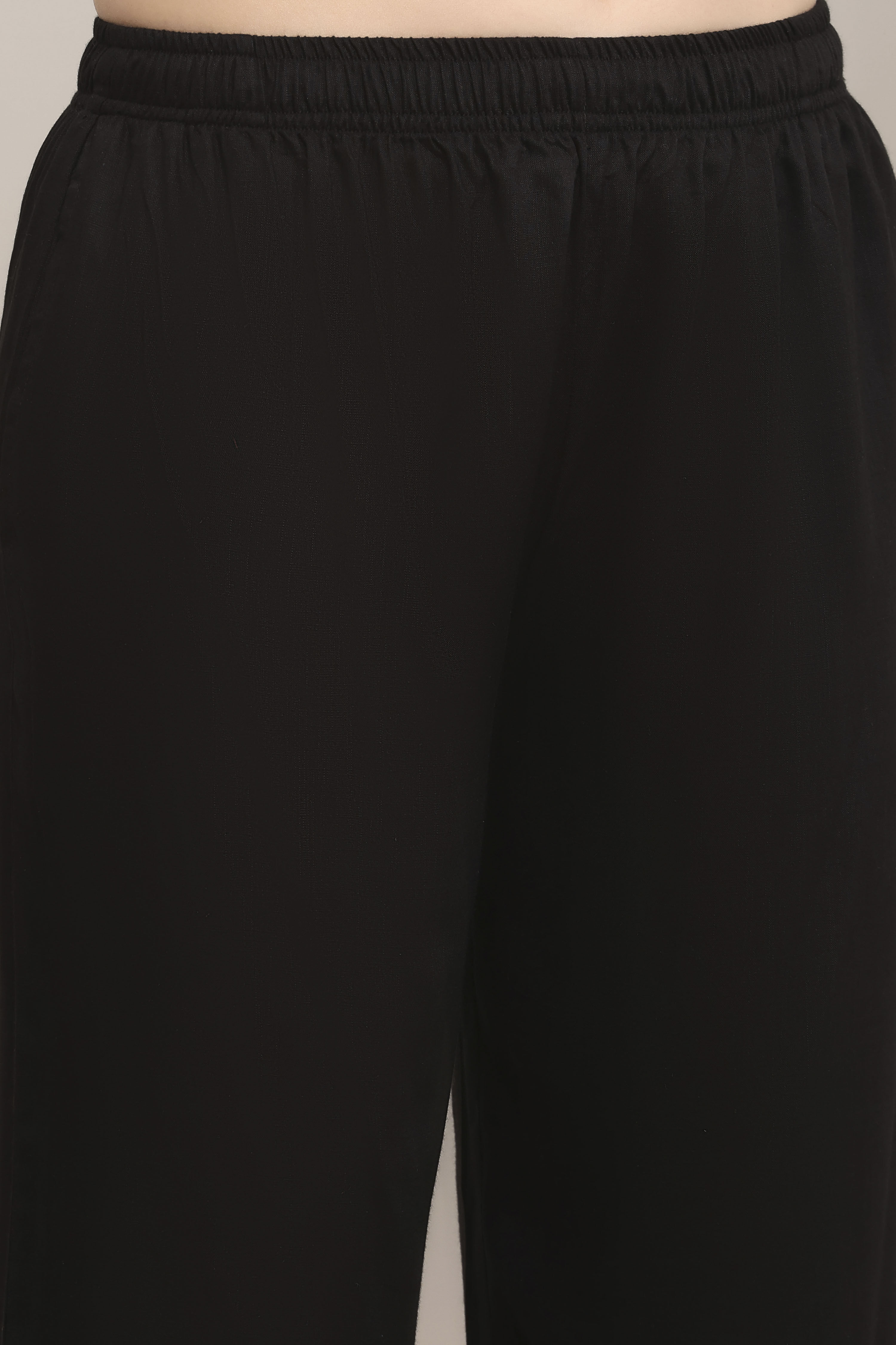 Black Poly Dupion Straight Suit Set image number 2