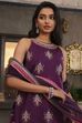 Purple Chanderi Digital Printed Garara Straight Suit Set image number 7