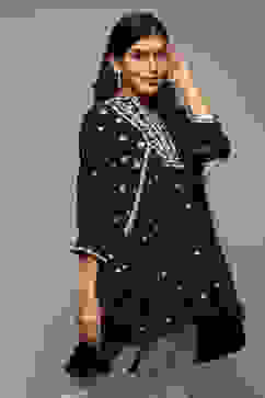 Black Rayon Printed Kurti image number 3