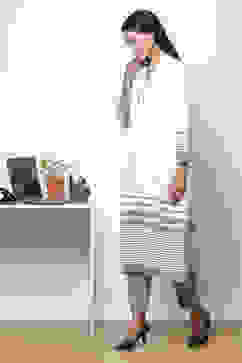 Off White Cotton Fusion Yarndyed Kurta Set image number 4