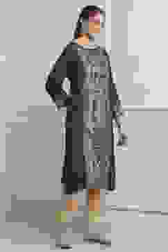 Indigo Viscose Rayon A-Line Kurta Pants Set image number 5