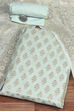 Peach Cotton Printed Embroidered Unstitched Suit Set image number 0