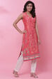 Purple Cotton Straight Printed Kurta image number 3